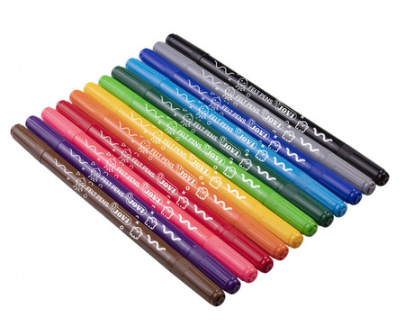 Flamastry spieralne 12 kolorów dwustronne Jovi