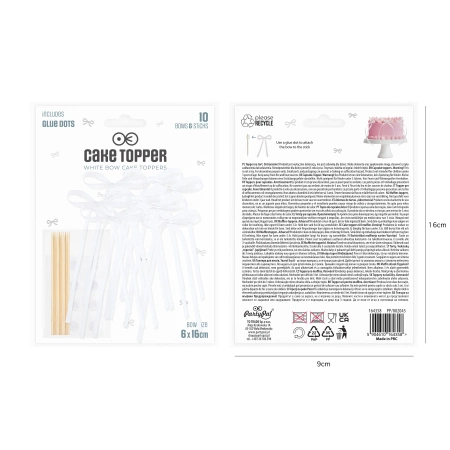 Pikkery Toppery kokardki białe 10 szt.