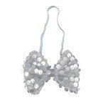 Mucha z cekinami mała 10x5 cm kolor: SREBRNA