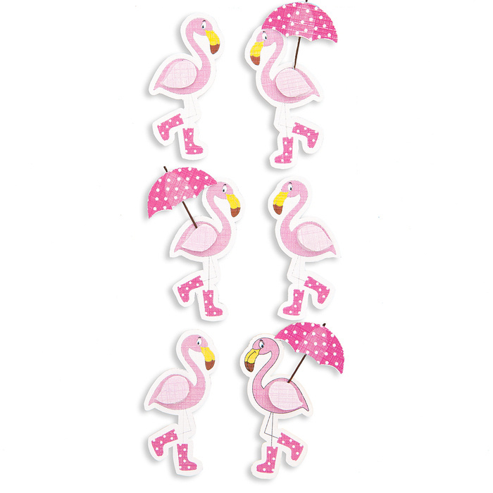 Naklejki 3D Flamingi 6 szt
