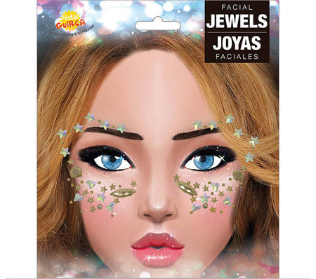 Blingi - Naklejki Kryształki Gwiazdki kropki srebrne na twarz