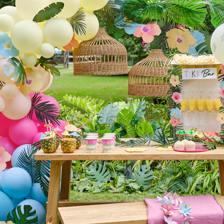 Dekoracja ogon do balonów liść palmowy hawajski 5 szt.