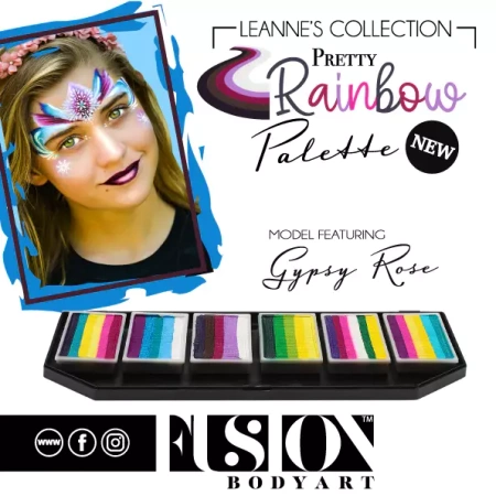 Farby do twarzy Split Cake Paleta FUSION Body Art Leanne's Pretty Rainbow