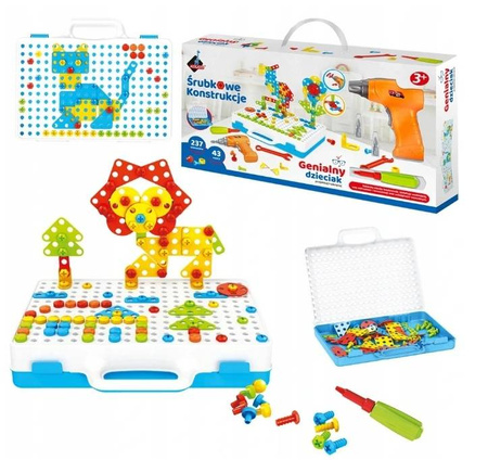 Zestaw śrubkowe konstrukcje wkrętarka dla dzieci 237 elem.