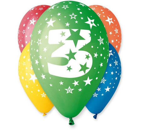 Balon Gemar 12 cali 1 sztuka cyfra 3