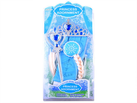 Zestaw księżniczki z bajki Diadem Berło Warkocz ELSA