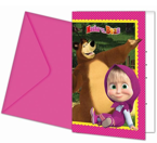 Zaproszenie Masha i Niedźwiedź 6szt