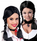 Peruka czarna warkocze - Wednesday Adams