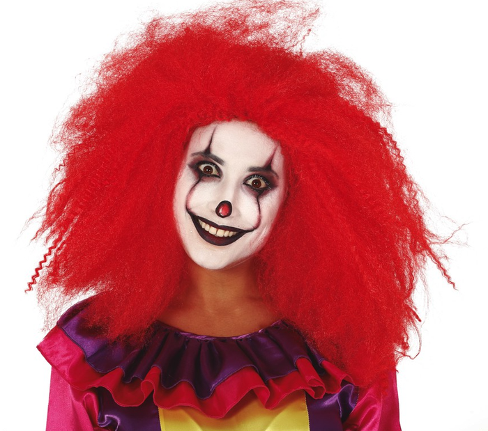 Peruka czerwona Straszny Klaun AFRO
