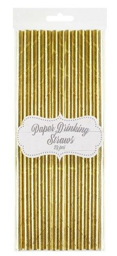 Słomki do picia papierowe metaliczne 24 szt