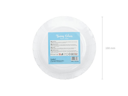 Talerzyki jednokolorowe papierowe złoto-niebieskie 18 cm 6 szt.