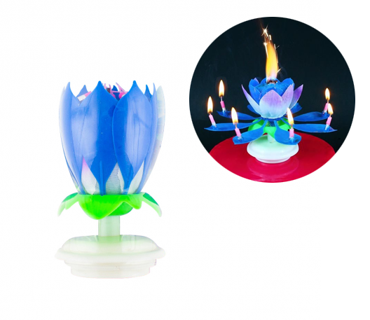 Świeczka urodzinowa grająca tańcząca NIEBIESKA