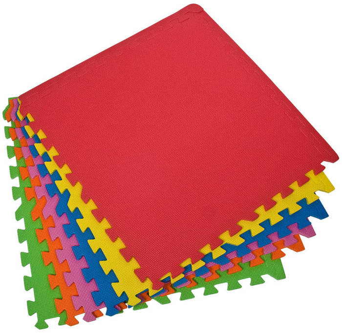 Mata PUZZLE PIANKOWE kolorowe 60x60 EVA 6 szt.10mm