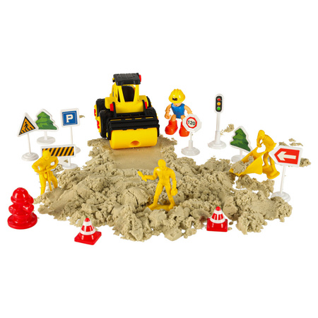 Piasek dla dzieci 1100g zamek pojazdy foremki figurki zestaw kreatywny