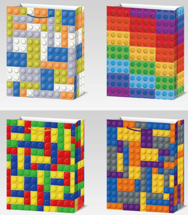 Torebka prezentowa klocki LEGO 32x26x10 cm mix wzorów.