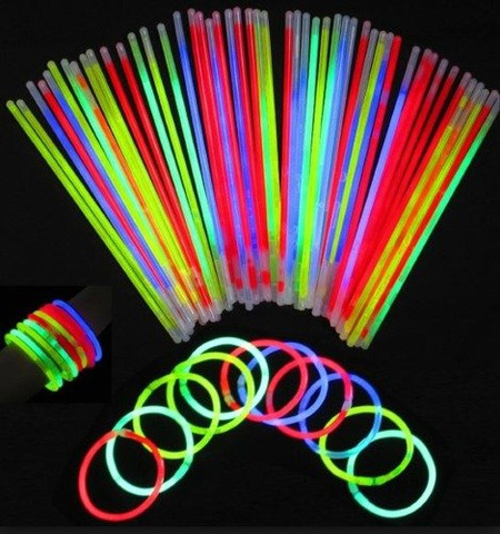 Bransoletki łamane świecące FLUO (Glow Stick) MIX 100 szt.