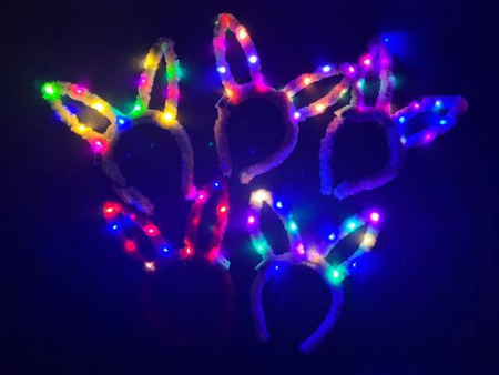 Opaska świecąca uszy królika LED mix kolorów