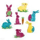 Naklejki z pianki z brokatem KRÓLICZKI 8 szt