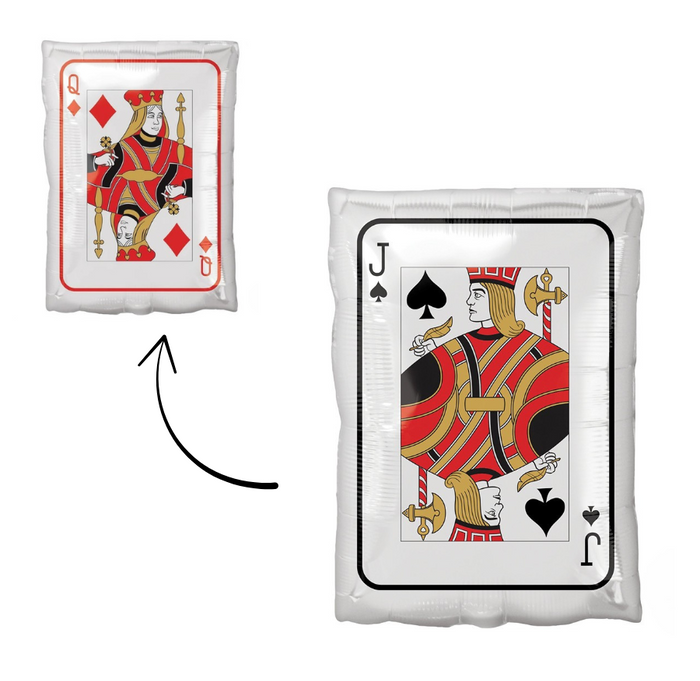 Balon foliowy  dwustronny karta Dama/ Walet 17 cali