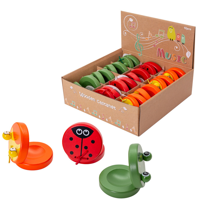 Kastaniety drewniane zwierzątka mix wzorów 1 szt.