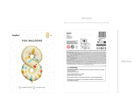 Balon foliowy CYFRA 8 WĄŻ 55 x 88 cm