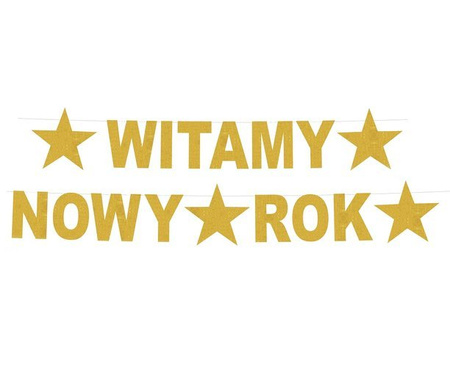 Girlanda brokatowa Witamy Nowy Rok na Sylwestra