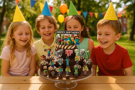 Dekoracje do muffinek pikery DIY Minecraft 13 szt.