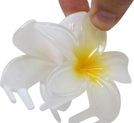 Spinka do włosów klips KWIAT biało żółty 1 szt.
