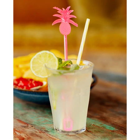 Mieszadełka do drinków, plastikowe z ananasem 12 szt.