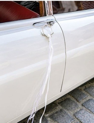 Zestaw rattanowych dekoracji samochodowych biały