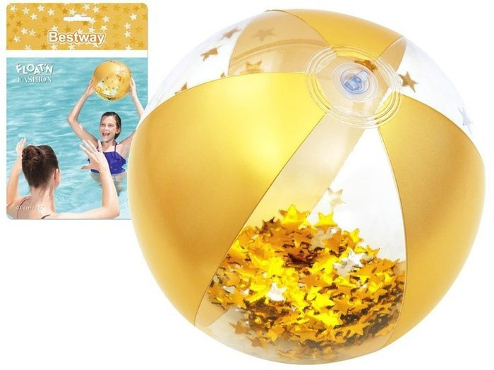 Piłka dmuchana plażowa do wody glamour konfetti 41 cm