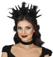 Opaska na głowę, tiara czarne kwiaty Guirca