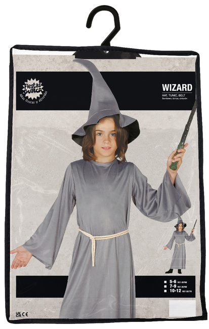Strój dziecięcy - Magik czarodziej szary