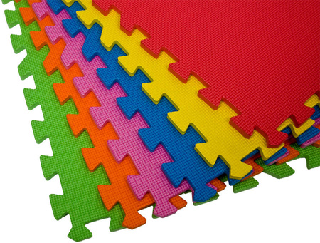 Mata PUZZLE PIANKOWE kolorowe 60x60 EVA 6 szt.10mm