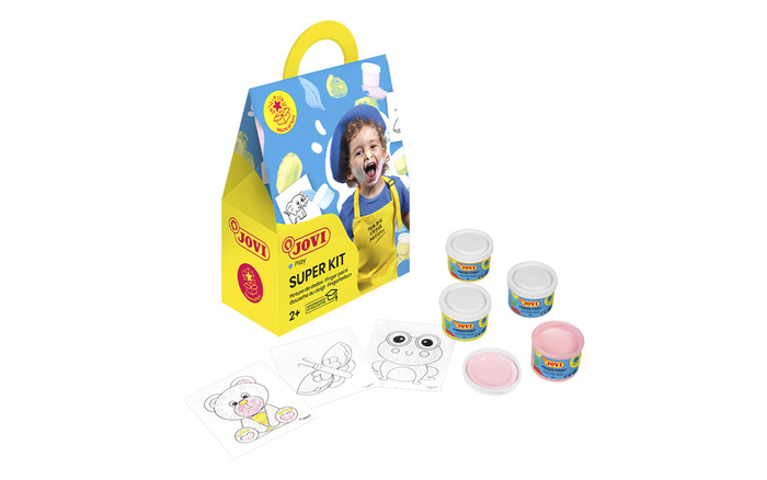 Farby do malowania palcami pastelowe JOVI ZESTAW z szablonami 4x35ml