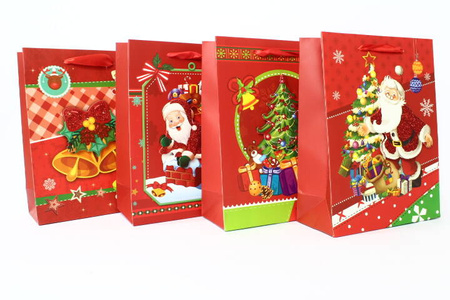 Torebka prezentowa Świąteczna czerwona Boże Narodzenie 30 x 42 cm