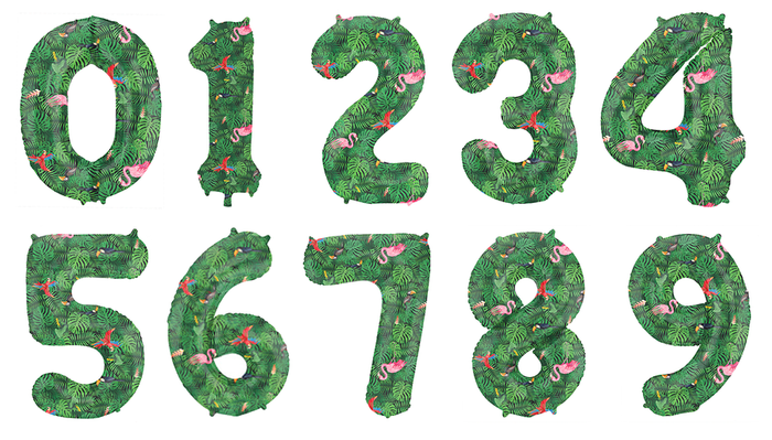 BALON foliowy CYFRA 86 cm Jungle Vibe