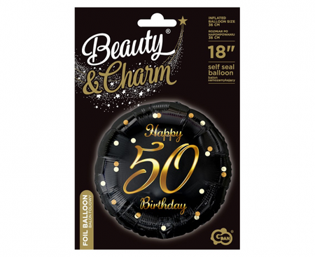 Balon foliowy Happy Birthday 50 urodziny 18"