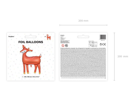 Balon foliowy Jelonek Święta renifer 80 x 105 cm