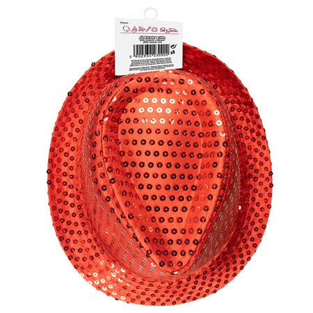 Kapelusz CEKINY na karnawał SUPER STAR czerwony