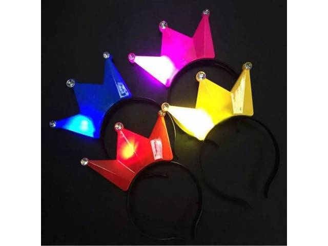 Korona na opasce świecąca LED