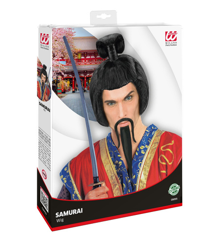 Peruka Samuraj czarna krótka