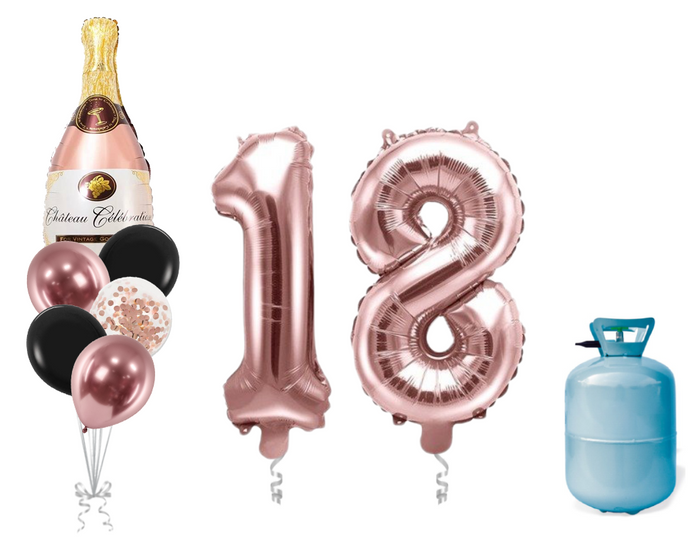 Zestaw balonów na 18 urodziny bukiet balonowy z helem dla NIEJ różowy