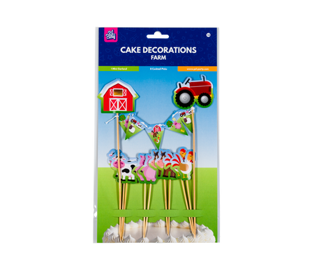 Toppery dekoracyjne, pikery na imprezę Farma 9 szt.