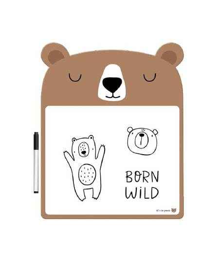 Tablica suchościeralna magnetyczna Miś + marker