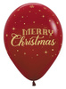 Balon gumowy świąteczny Merry Christmas ze śnieżynkami Sempertex 12 cali 1 szt.