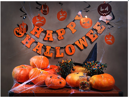 Banner girlanda wisząca Happy Halloween dynia 210 cm
