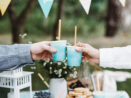 Słomki do picia papierowe PASTELOWE 10 szt. 19,5 cm