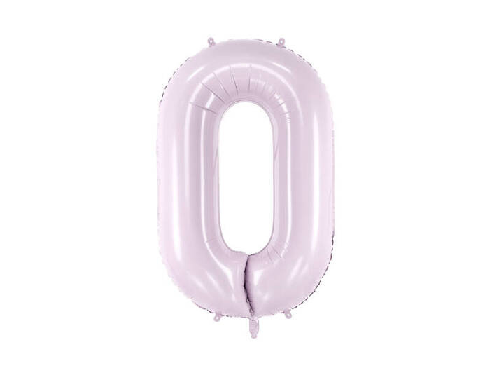 Balon foliowy CYFRA 0 pastelowy fioletowy 72 cm