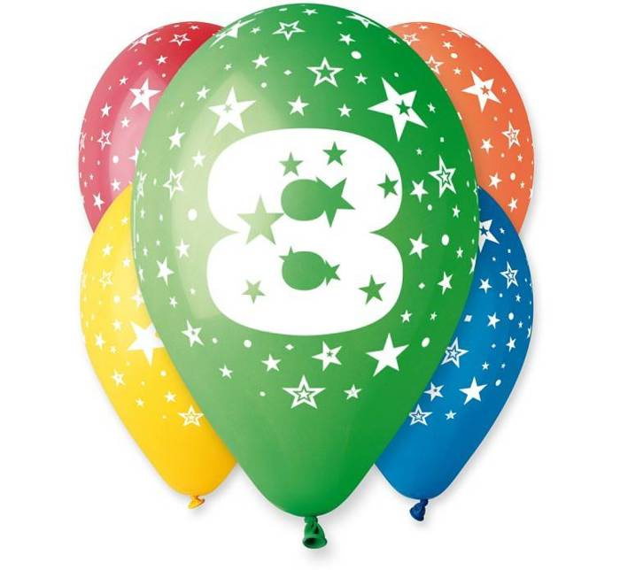 Balon Gemar 12 cali 1 sztuka cyfra 8